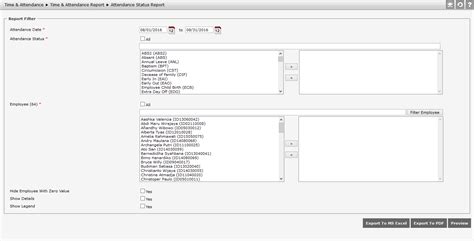 This menu is used to show report of employee attendance status. To ...