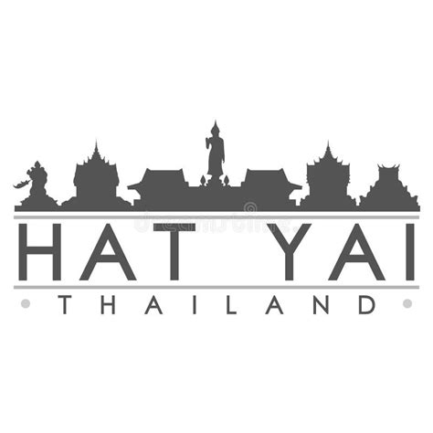 Hat Yai Thailand Asia Silhouette Icon Vector Art Flat Shadow Design Skyline City Silhouette ...