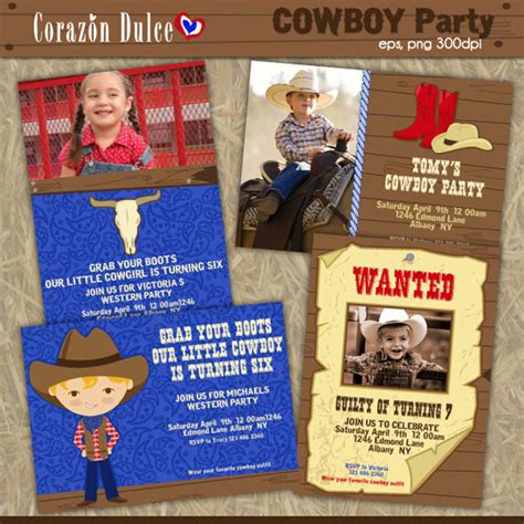 Cowboy Party Invitations by MYGRAFICO DIGITALS | Catch My Party