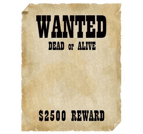 17 Wild West Wanted Poster Font Images - Old Western Wanted Poster ...