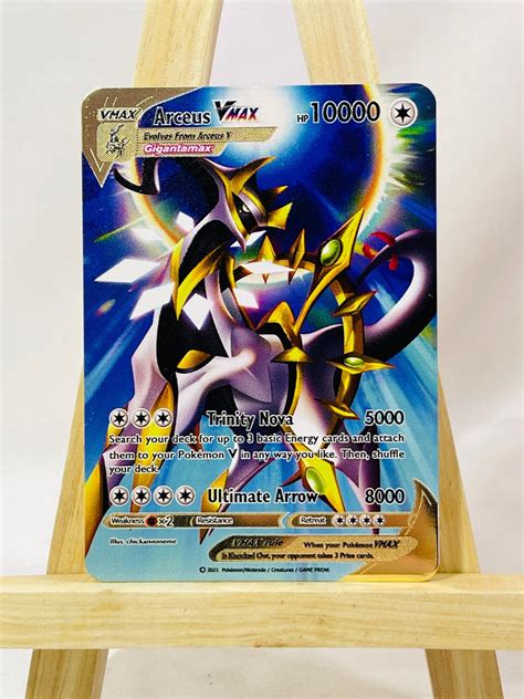 Arceus VMAX Gold Metal Pokémon Card Arceus Tribute Card - Etsy