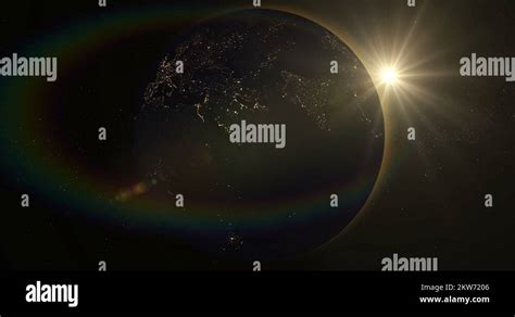 Planet Earth orbiting in 4K, looped, day and night, 3D animation, alpha ...