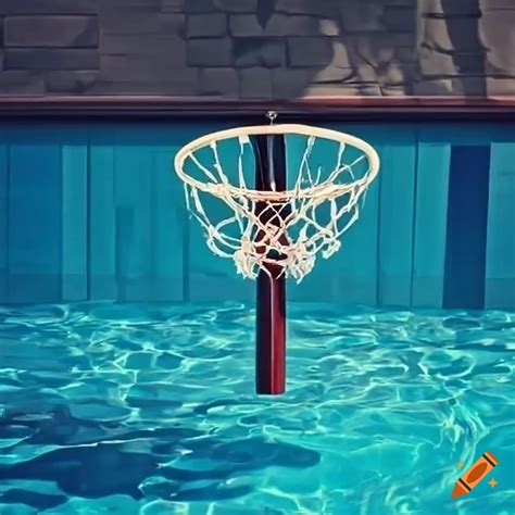 Basketball hoop in a pool on Craiyon