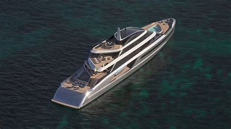 This Asymmetrical 200-Foot Superyacht Concept Has a Triangle-Shaped Pool