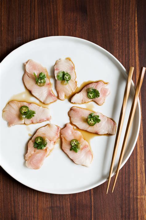 Yellowtail Sashimi with Serrano & Ponzu - Cooking with Cocktail Rings