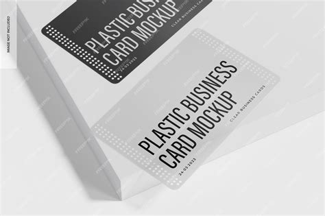 Premium PSD | Clear Plastic Business Cards Mockup