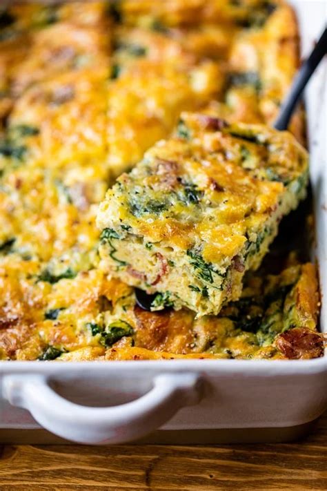 Bacon Spinach Breakfast Casserole with Gruyère Cheese Vegetarian ...