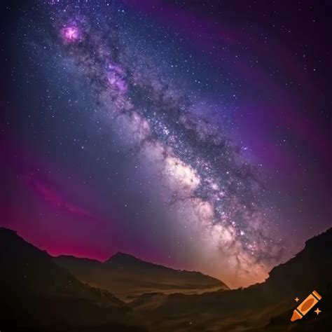 Purple milky way galaxy in outer space on Craiyon