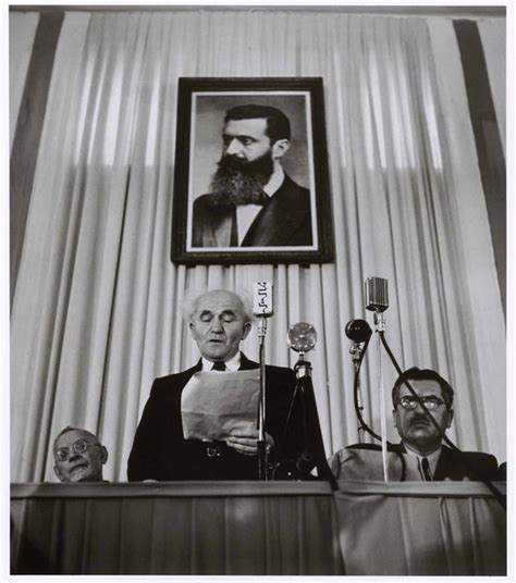 [Founder of the state of Israel, David Ben-Gurion reads the ...