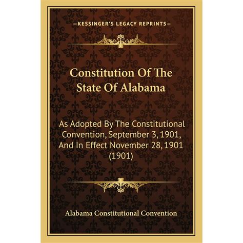 Constitution of the State of Alabama : As Adopted by the Constitutional ...