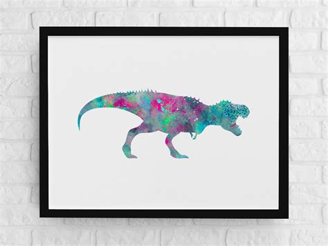 Dinosaur art print watercolor dinosaur decor nursery wall | Etsy