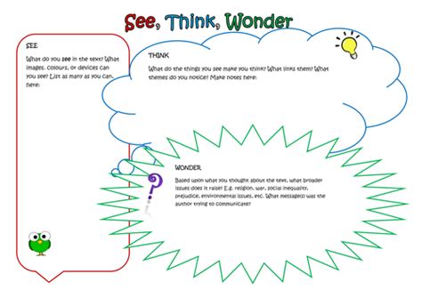 See, Think, Wonder: A Worksheet to Stimulate Deep Thinking, Opinion and ...