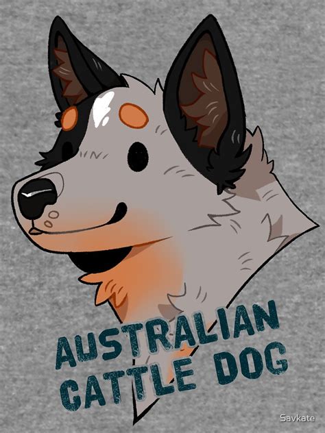 "Australian Cattle Dog Blue Heeler Cute Dog Cartoon" Lightweight Hoodie ...