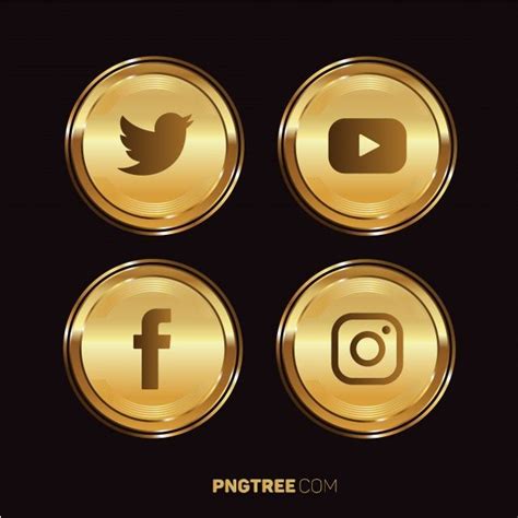 social,social media,media,icon,pack,golden,gold,gold button,gold icon,bundle,logo,facebook,line ...