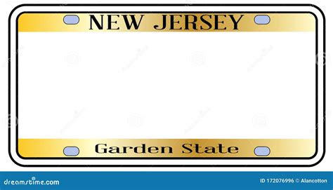 Blank New Jersey State License Plate Stock Vector - Illustration of states, united: 172076996