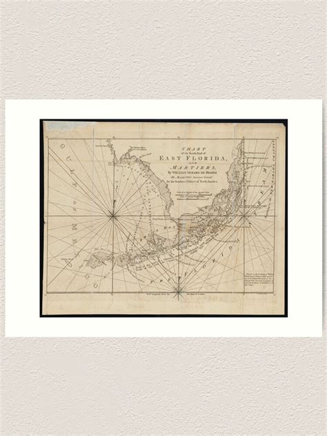 "Vintage Map of The Florida Keys (1771)" Art Print by BravuraMedia | Redbubble