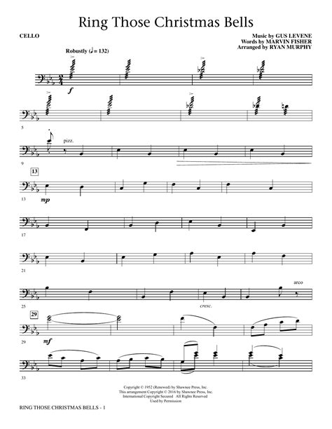 Ring Those Christmas Bells - Cello Sheet Music | Ryan Murphy | Choir Instrumental Pak