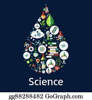 18 Science Symbols In A Shape Of A Drop Clip Art | Royalty Free - GoGraph
