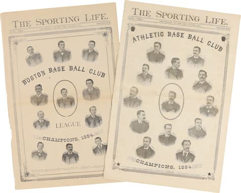 1883 Sporting Life Magazine Boston Beaneaters and Philadelphia A's ...