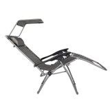 Outdoor Lounge Chair, Zero Gravity Folding Patio Chair with Canopy Shade and Cup Holder ...