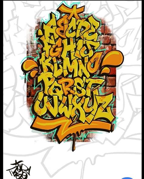 graffiti on the side of a brick wall, with spray paint and letters below it