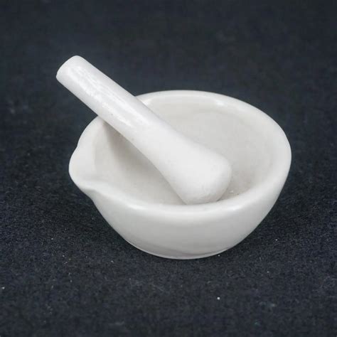 60mm Porcelain Mortar and Pestle Mixing Grinding Bowl Set White Lab Kit ...