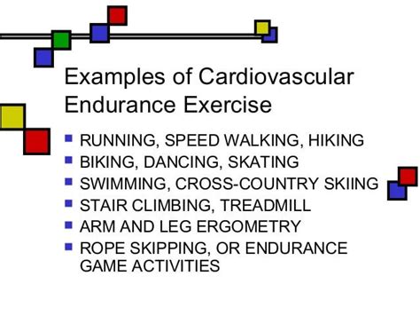 Cardiovascular Endurance Examples