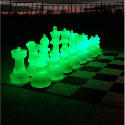 MegaChess 2' Tall Light-Up Giant Chess Set - Day/Night Set - White Side ...