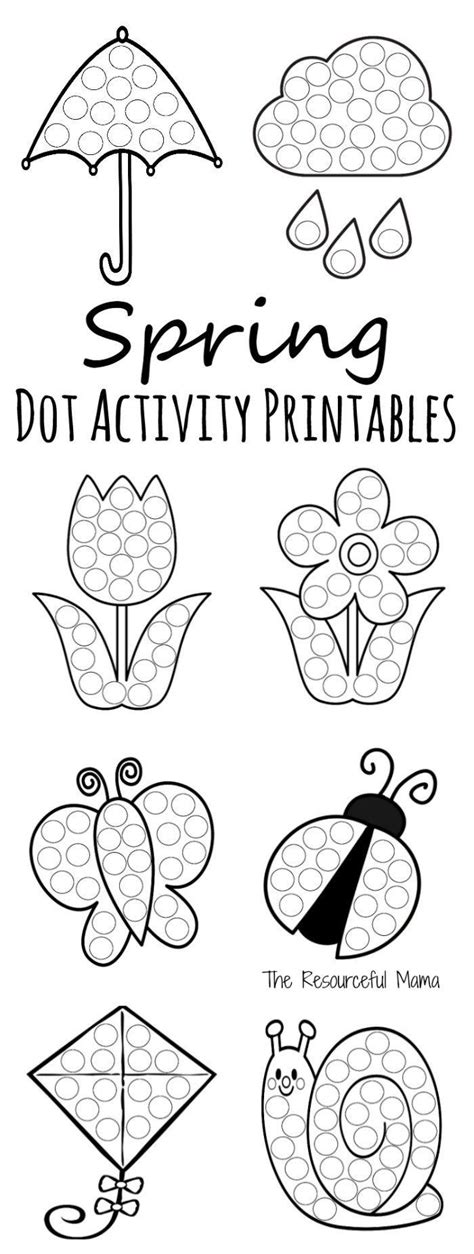 Spring Dot Activity Printables | Do a dot, Spring preschool, Preschool