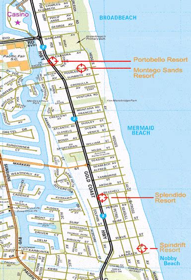 Map - Spindrift Resort - Mermaid Beach Gold Coast Accommodation, Surfers Paradise, Broadbeach ...