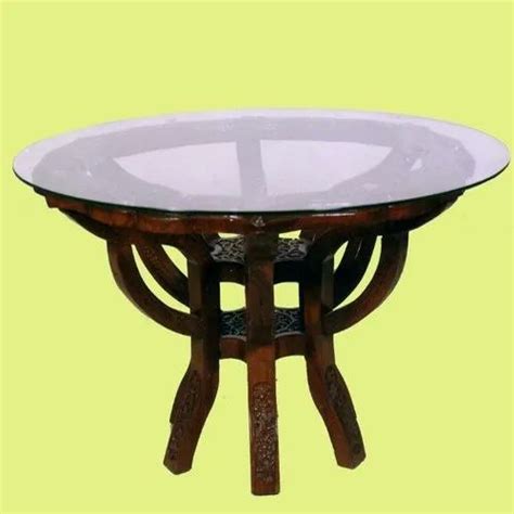 Sheesham Wood,Teak Wood Brown Round Wooden Dining Table, for Hotel at ...