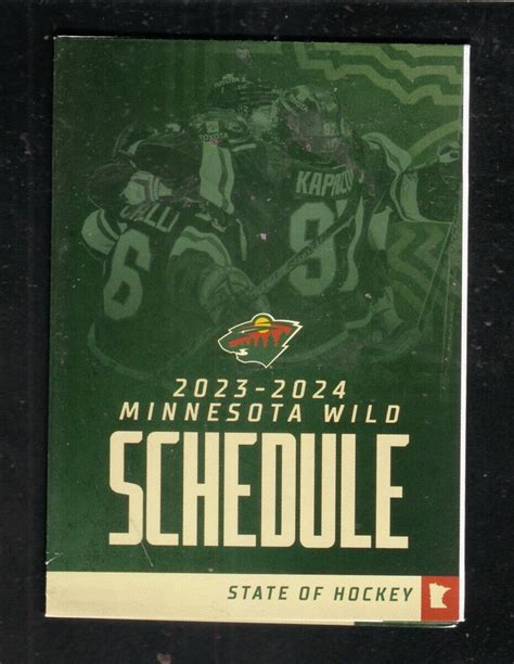 Minnesota Wild-2023-24 Pocket Schedule - Amino-Ther