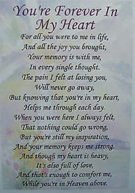 Forever in my heart... Grief Poems, Mom Poems, Grief Quotes, Dad Quotes, Husband Quotes, Mother ...