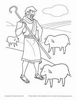 Jesus With Sheep Coloring Page sketch template