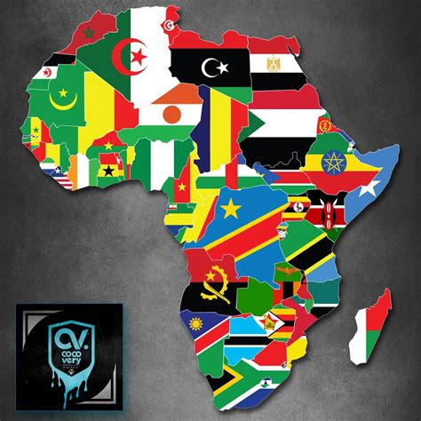 African Countries Map Flags all Countries png.Ai file for | Etsy