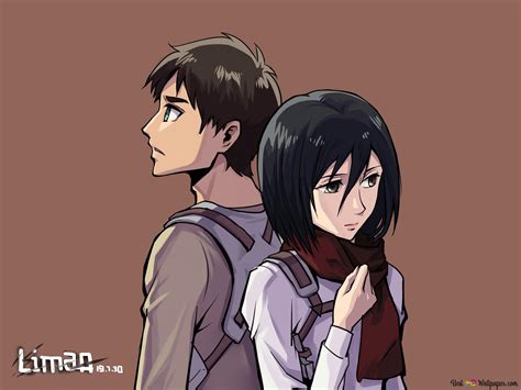 Attack On Titan Eren And Mikasa Wallpaper