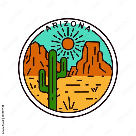 arizona Desert badge vector illustration Stock Vector | Adobe Stock