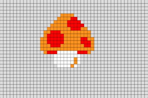 Mushroom Mario Pixel Art | Cross stitch designs, Cross stitch art, Pixel art