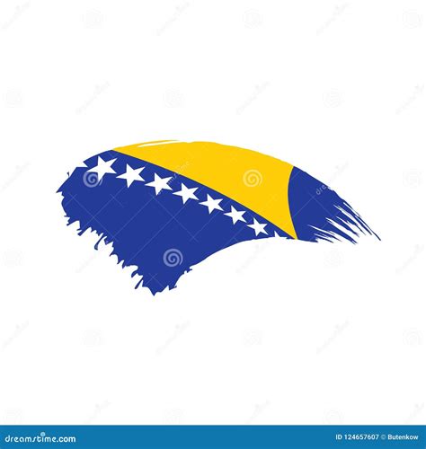 Bosnia and Herzegovina Flag, Vector Illustration Stock Vector - Illustration of nationality ...