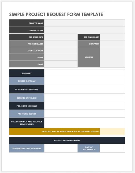 Free Project Request Form Templates | Smartsheet