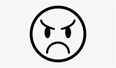 Angry Emoticon Face Vector - Angry Face Black And White Transparent PNG - 400x400 - Free ...