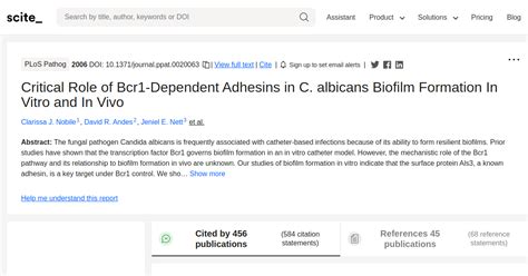 Critical Role of Bcr1-Dependent Adhesins in C. albicans Biofilm Formation In Vitro and In Vivo