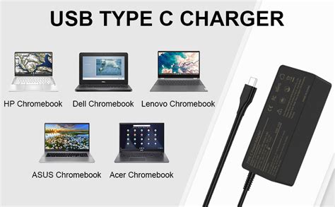 Amazon.com: Chromebook Charger, 45W 65W Type C USB C Laptop Charger Universal USB C Charger for ...