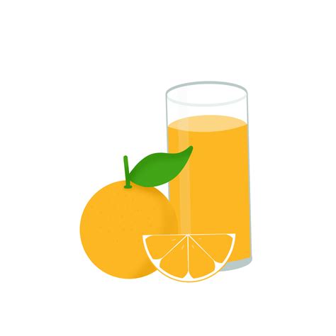 Orange juice illustration with glass and orange slice 13443172 PNG