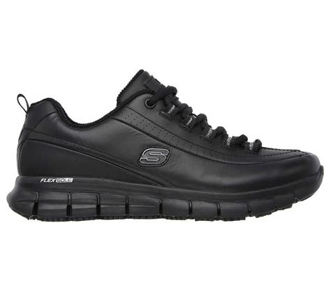 76550 Wide Width Black Skechers shoes Women Memory Foam Work Slip ...