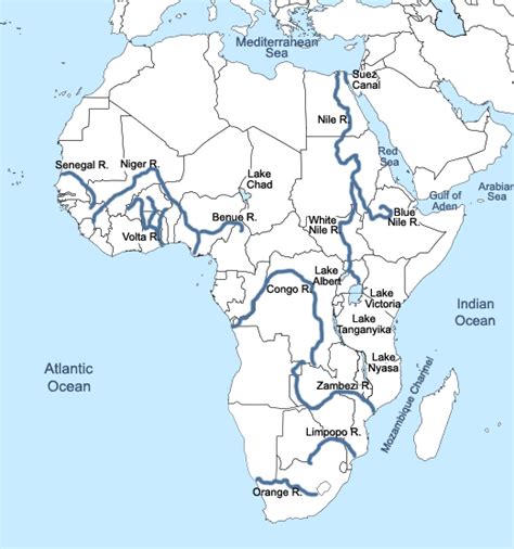 Test your geography knowledge: African rivers and lakes geography quiz ...