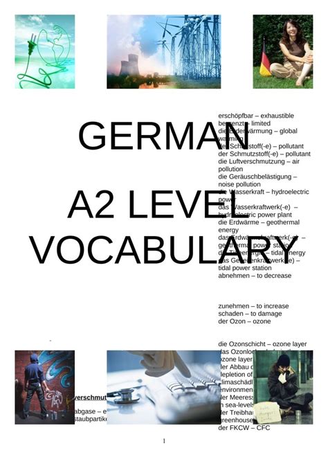 German A2 Vocabulary ( Vorbereitung PDF )