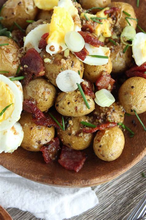 Warm Potato Salad with Bacon and Garlic Butter Sauce