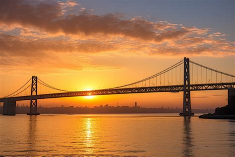 Osaka Bay Bridge At Sunset Background, High Resolution, Tourist ...