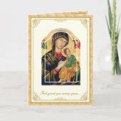 Christian Birthday Orthodox Byzantine Virgin Mary Card | Zazzle